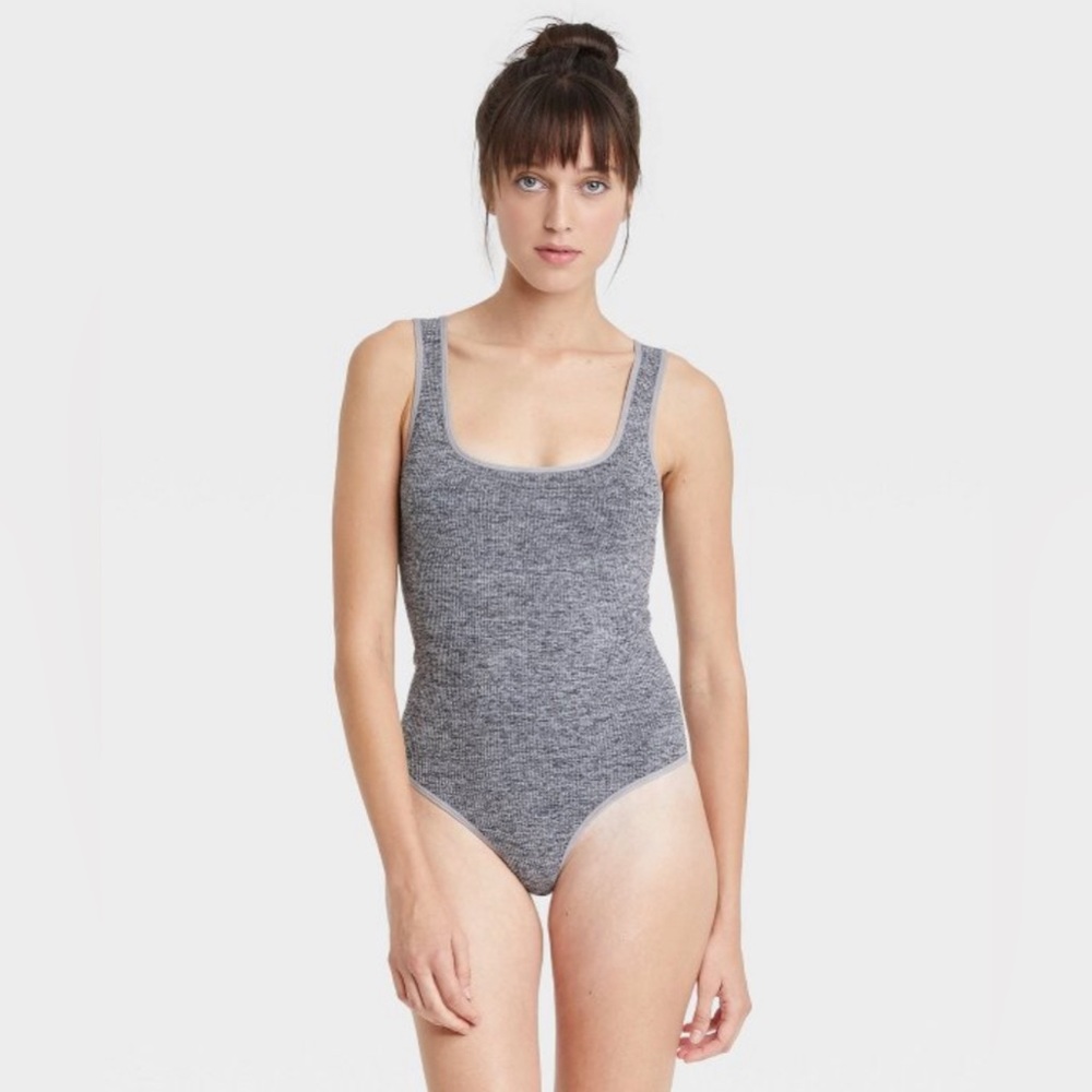 Gray Thong Bodysuit